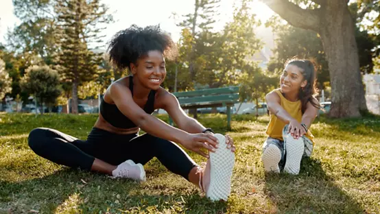 Women stretching before doing exercise 