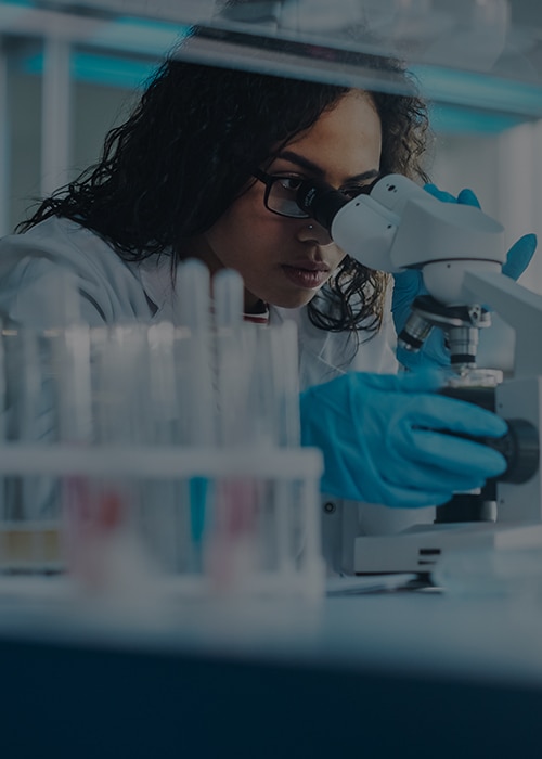Medical Science Laboratory: Portrait of Beautiful Black Scientis
Medical Science Laboratory: Portrait of Beautiful Black Scientist Looking Under Microscope Does Analysis of Test Sample. Ambitious Young Biotechnology Specialist, working with Advanced Equipment