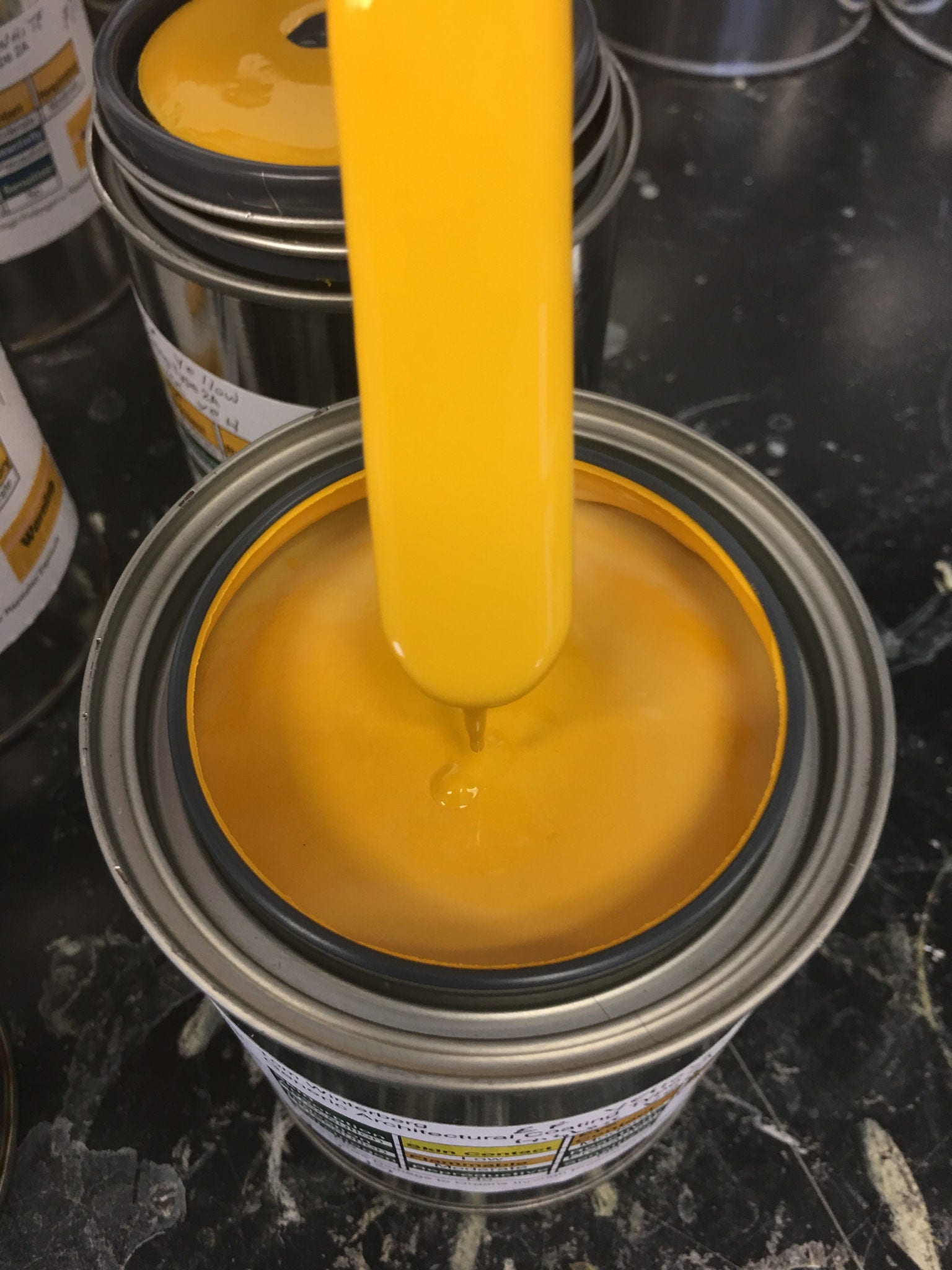 Close up of traffic paint container