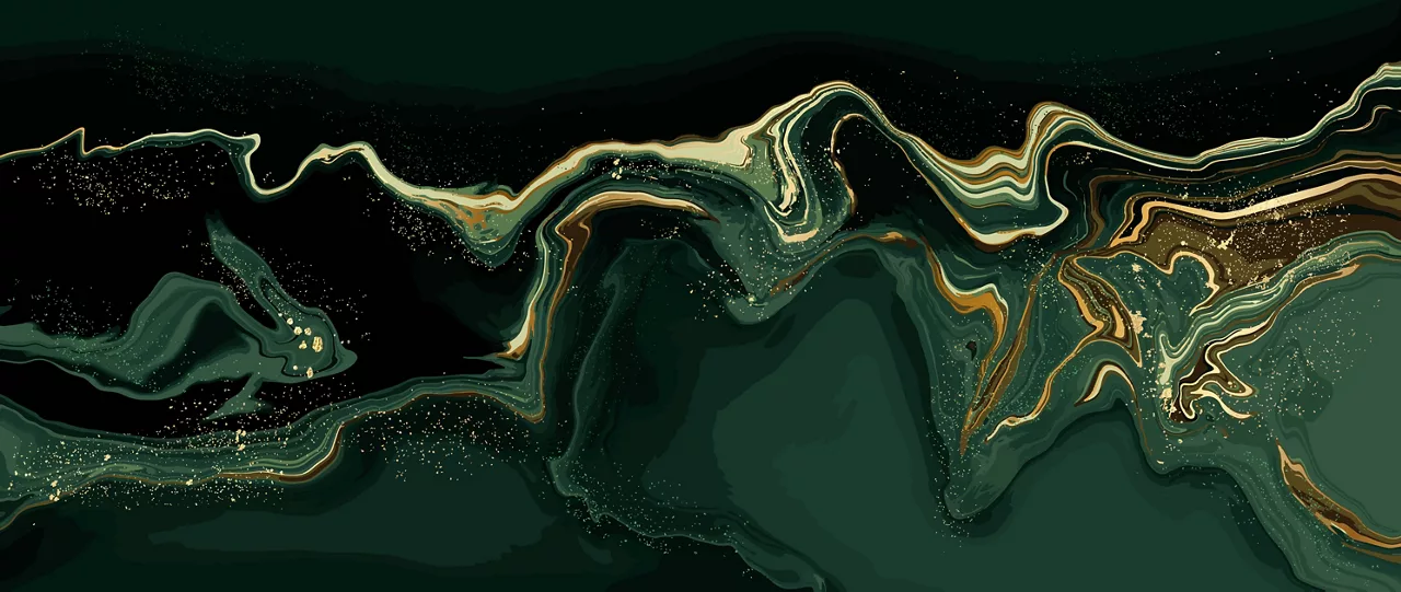 Green marble and gold abstract background texture