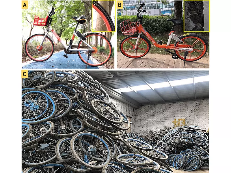 Pile of bicycle tires